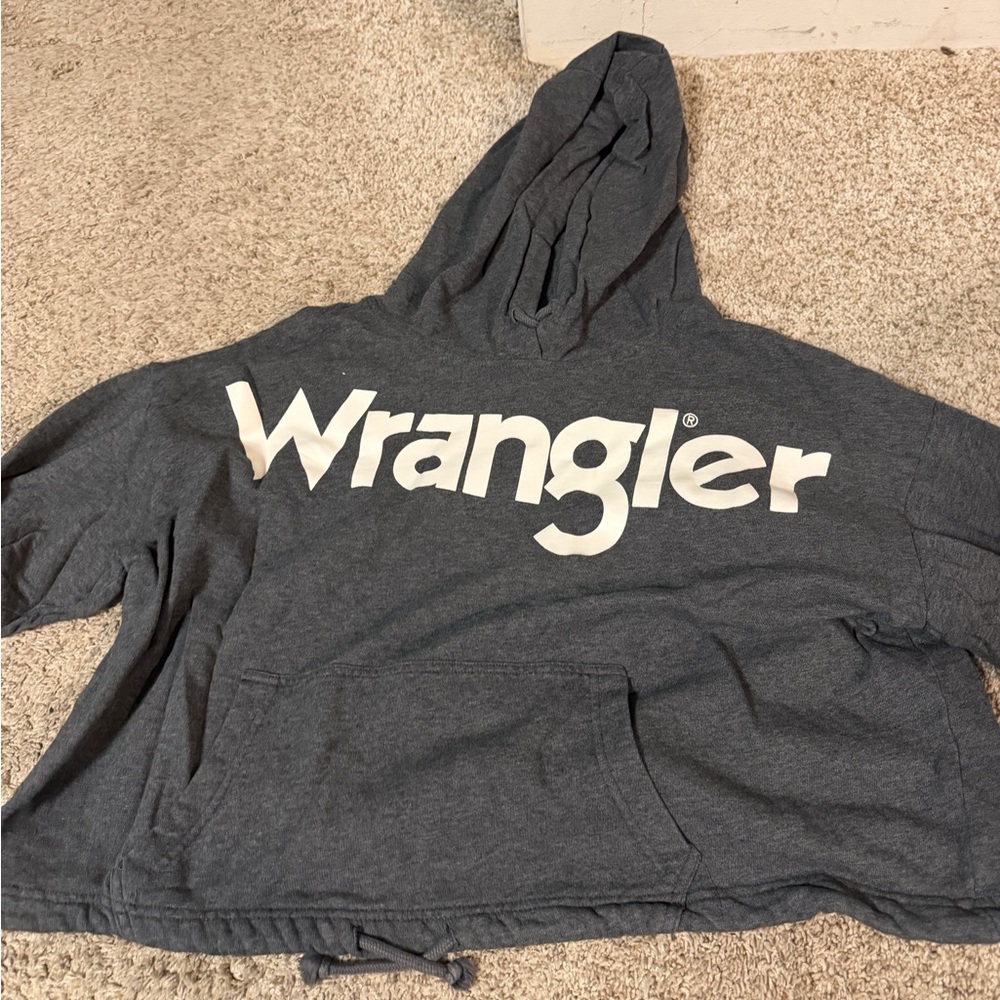Wrangler Charcoal Hoodie with Logo